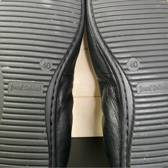 Josef Seibel Pippa Ballet Flats Women's Size 9 Shoes EU40 Black Leather Cap Toe - Picture 10 of 11